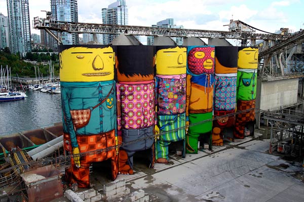 Os Gemeos Giants in Vancouver, Biennale (2014)