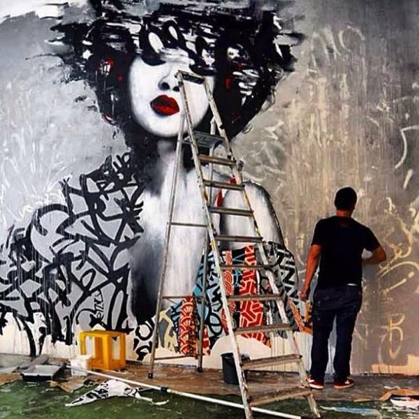 hush, world street artists, urban art, graffiti art, street art, wall murals, mural, urban artists, graffiti artists.