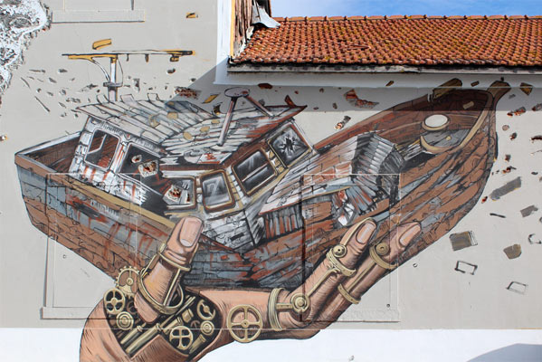 Urban artists, Pixel Pancho, Vhils, Lisbon, Portugal, street art, freewalls.