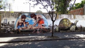 Castles In The Sand - Street art in Buenos Aires, Argentina by Fintan Magee and Martin Ron