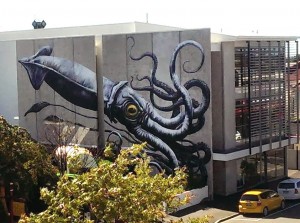 Street art in Nelson, New Zealand by Belgian street artist ROA