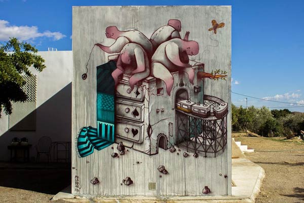 For Olga street art in Spain by Malakkai | summer street art