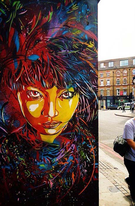 Stencil art in London, UK by French artist C215 | summer street art