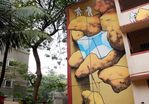 Street Art 2016 - Daan Botlek at Aseema School in India 3