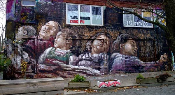 Street art in Berlin, Germany by Alaniz - A Cold Sleep