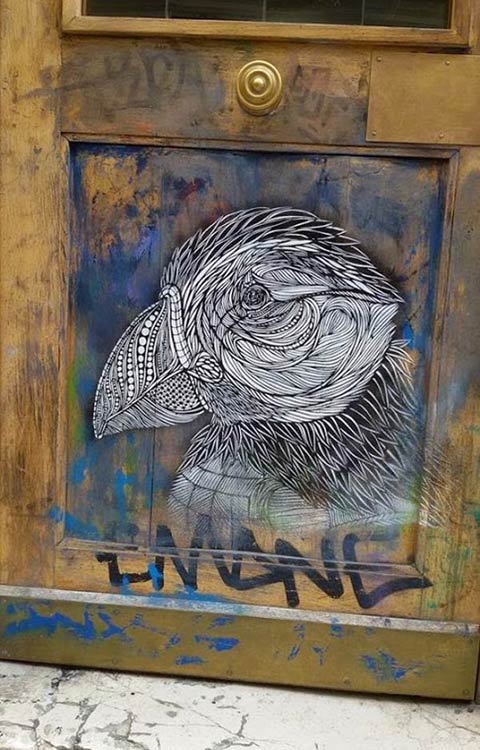 Street art in Paris, France by Monkey-Bird Crew (Photo by EscapadesSA)