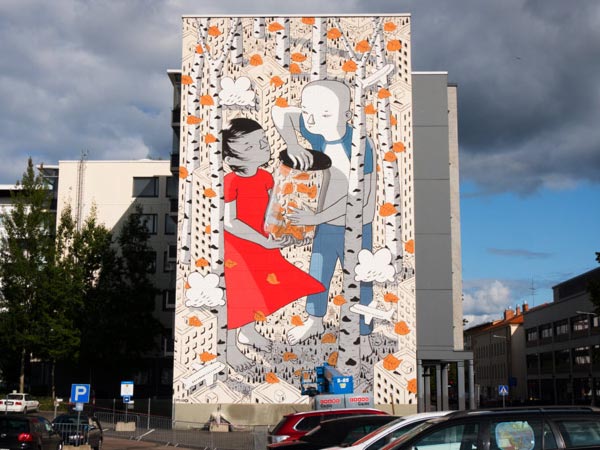 Urban art by Millo for UPEA Street Art Festival 2017 in Finland (Photo by John Blåfield)