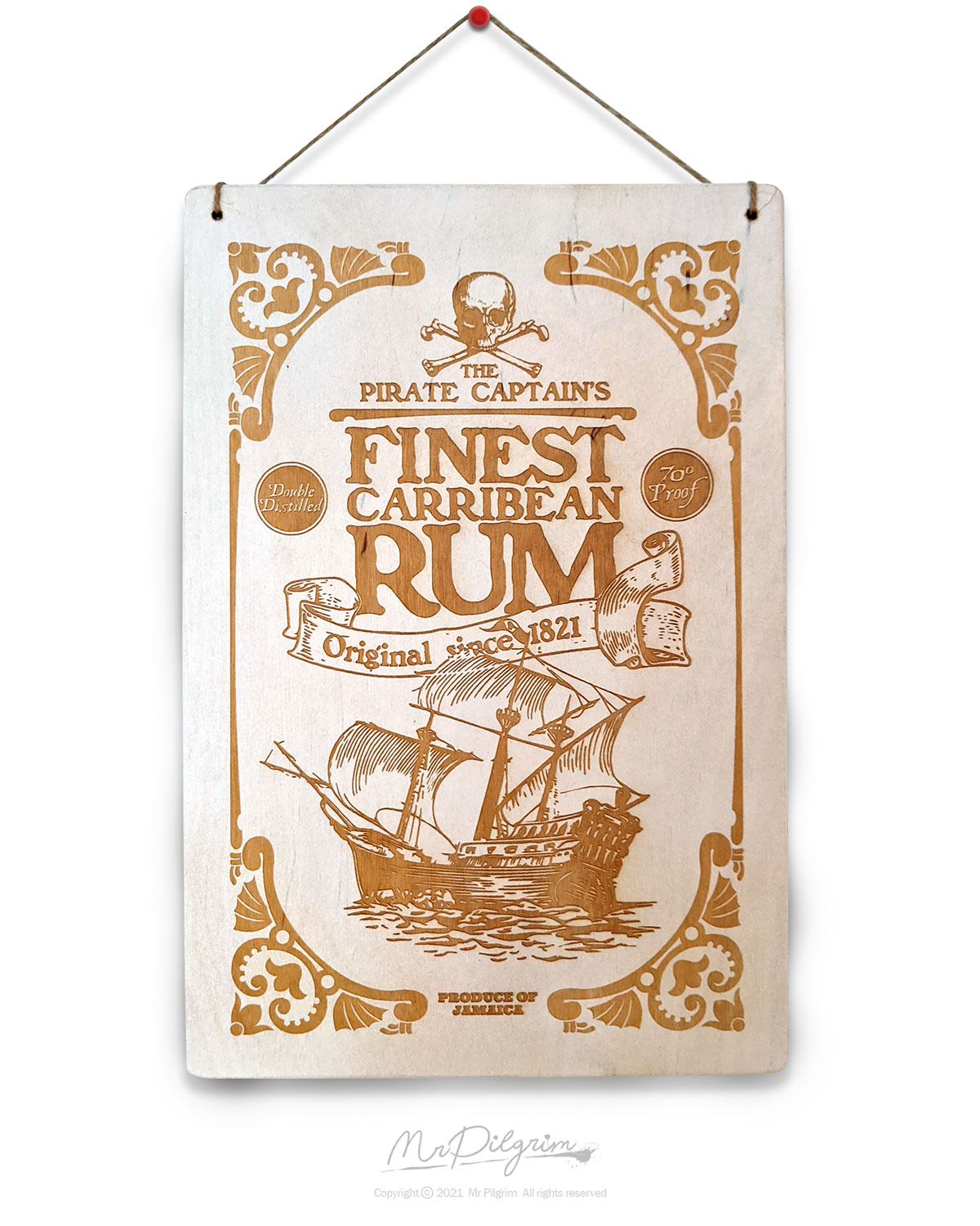 Pirate Captains Rum Engraved Art Old Fashioned Style