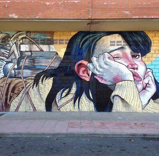 Cool street art by Dan Ferrer in Spain