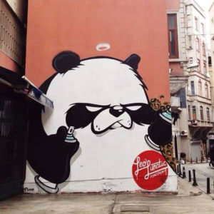 Cool street art by Leo Lunatic in Istanbul, Turkey
