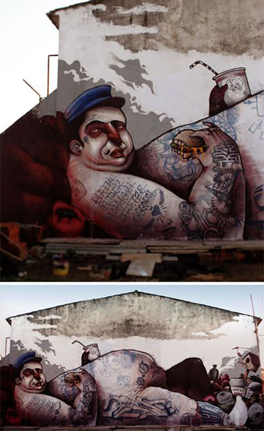 Urban art by Treze, R Jack, Malakkai, Nadie & Ciscoksl