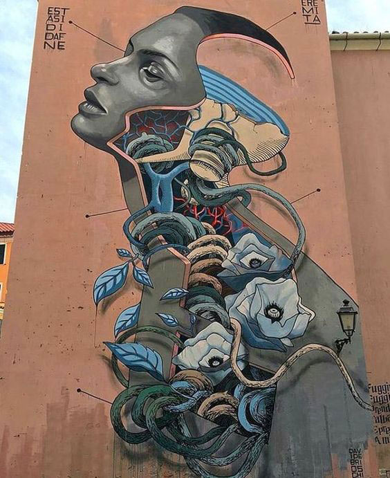Beautiful mural by Teresa & Eremita in Italy