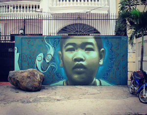 El Mac and Shamsia Hassani mural in Saigon, Vietnam (Photo Street Art News)