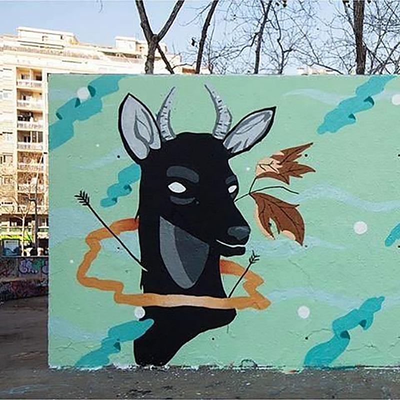 Mural by Sabek in Barcelona, Spain (2017)